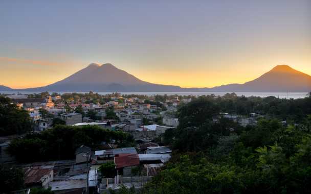 VIbrant Sunset over Panjachel Guatemala
